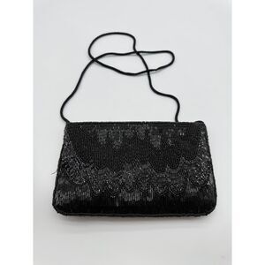 Vintage Black Fully Beaded Evening / Cocktail Bag